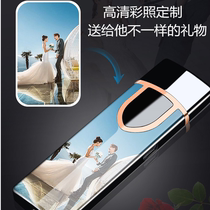 Mens lighter 2021 new fingerprint sensing dual arc windproof charging creative personality cigarette lighter sending boyfriend