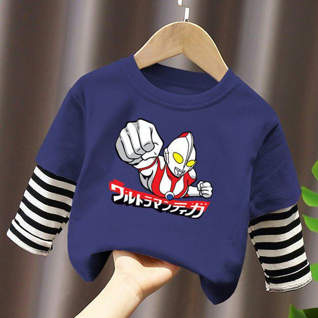 Boys cotton long-sleeved t-shirt girls bottoming shirt spring and autumn new baby small children's t-shirt trendy