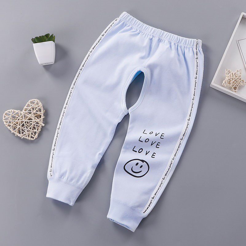 Spring and Autumn Baby Bone Pure Cotton Autumn Pants Baby Boy and Female Children Single Cotton Can open Trousers Four Seasons Thin