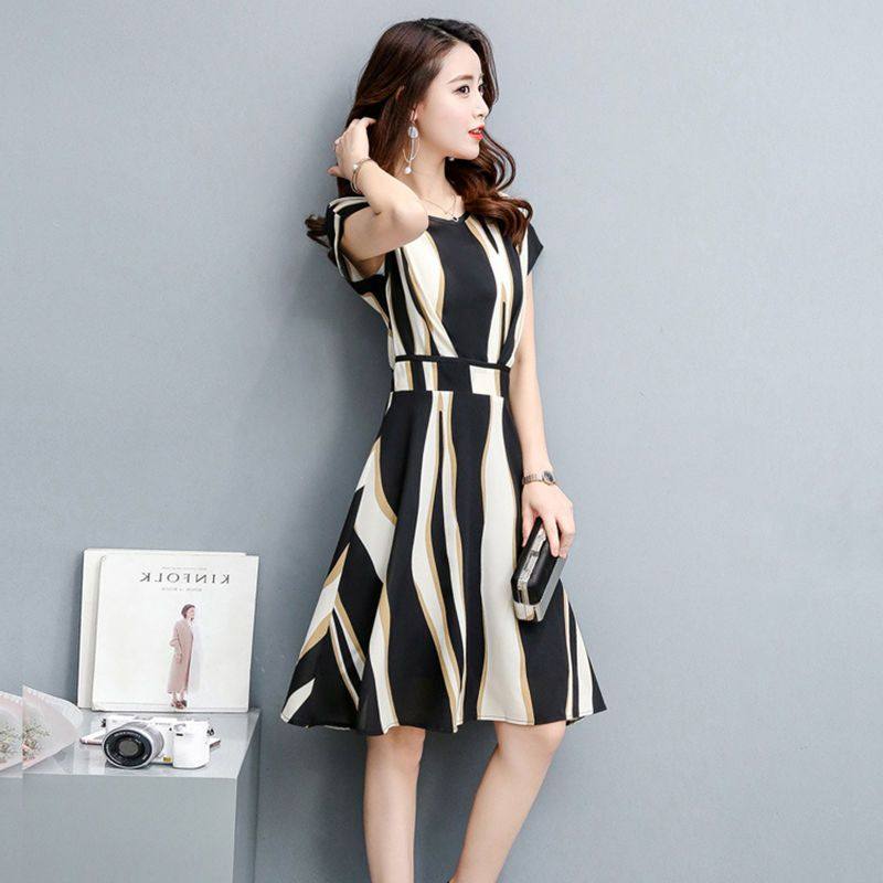 2024 korean style midi dress! this black and white striped dress is a slimming essential, and 2024 korean style midi dress! this black and white striped dress is a slimming essential, and