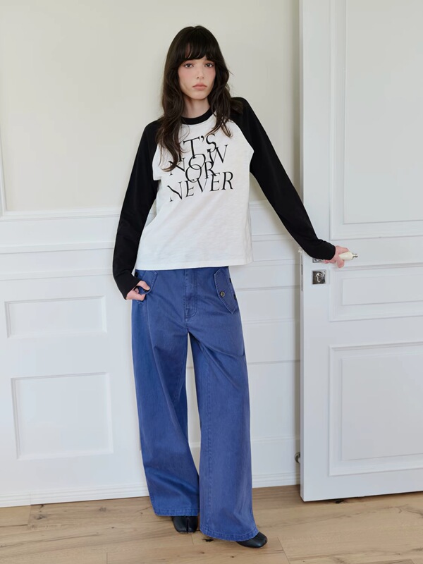 In Stock, Ready to Ship Rreiko | Retro Color-Blocked Overlapping Text Print Raglan Long-Sleeve T-Shirt In Stock, Ready to Ship Rreiko | Retro Color-Blocked Overlapping Text Print Raglan Long-Sleeve T-Shirt