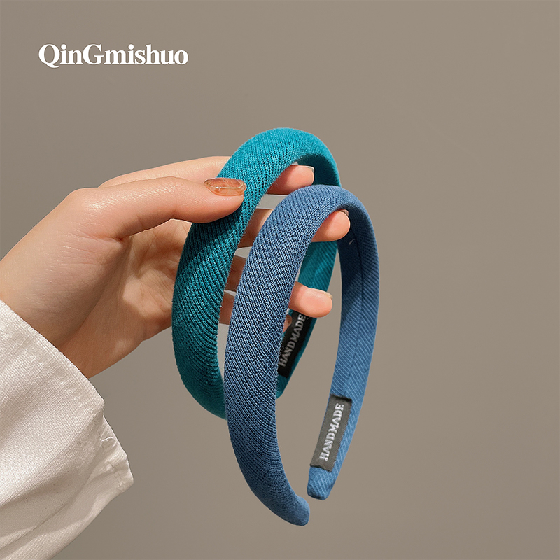images 13:Blue high-cranial top hair hoop female hairpin 2022 new face-washing hoop hair tied headdress Mori