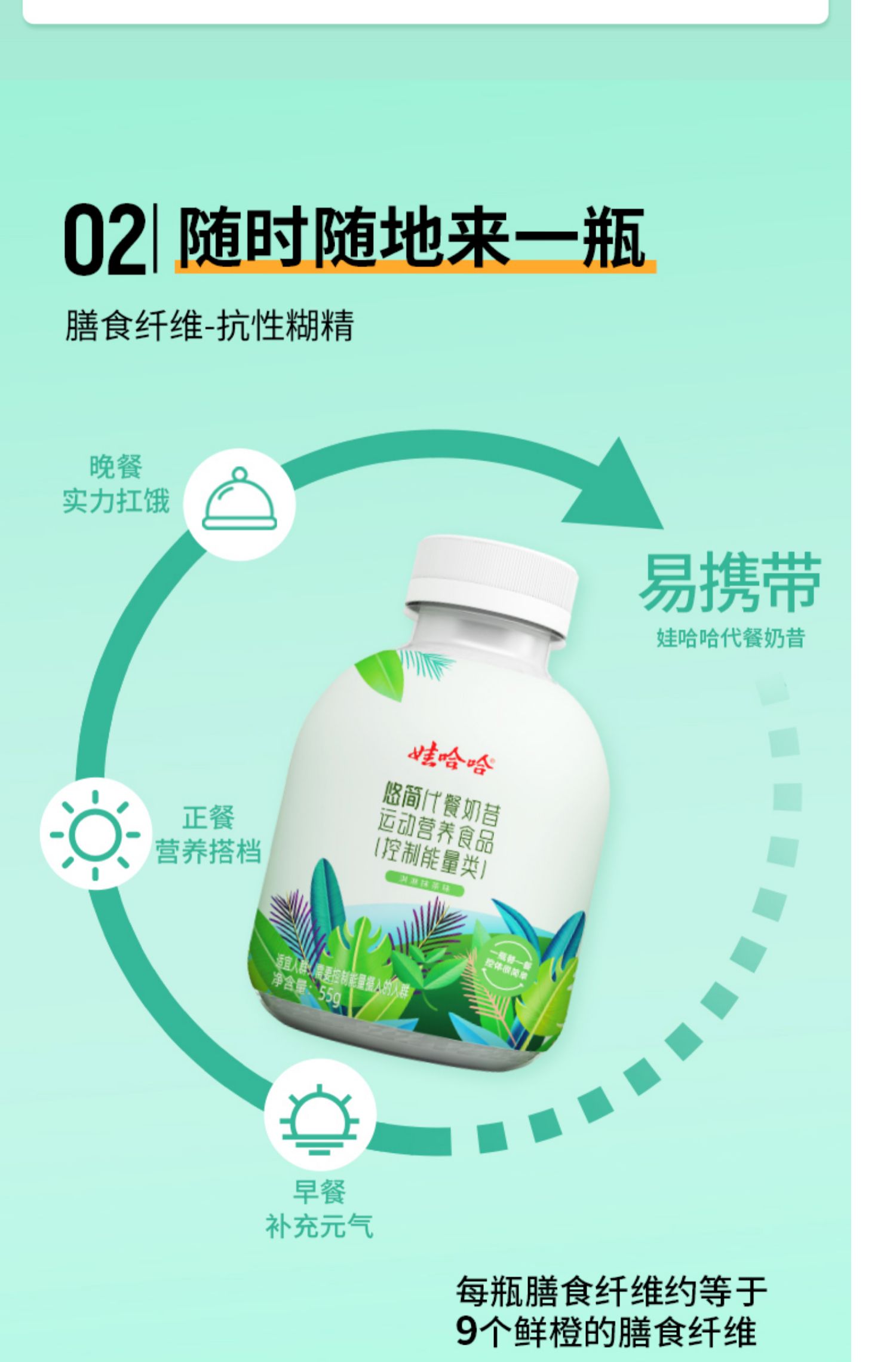 【娃哈哈】3瓶装高蛋白营养代餐奶昔