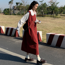Skirts for women spring and autumn long skirts summer ankle-length Japanese dresses class uniforms junior high school and high school student suspender skirts womens summer