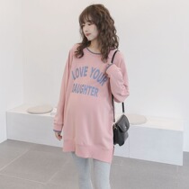 Pregnancy Woman Dress Spring Autumn Season New Printed Loose Big Code Pregnant pregnant woman with long section 100 hitch-cut-age blouse to cover ass
