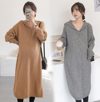 Pregnancy Woman Dress Autumn Winter New Korean version Fashion style Pregnant Woman Dress Soft elastic knit Skirt Tide Moms