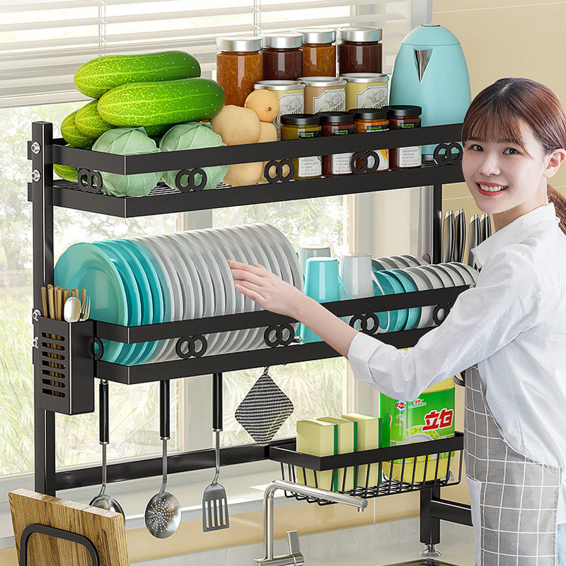 Sink Shelf Kitchen Drain Bowl tray Dish Containing shelf Multi-functional dishwashing frame Multi-floor pool Dish Shelf