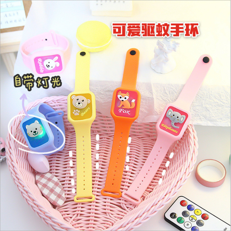 Summer anti-mosquito cute children glow mosquito repellent watch Cartoon adult baby outdoor flash mosquito anti-mosquito bracelet