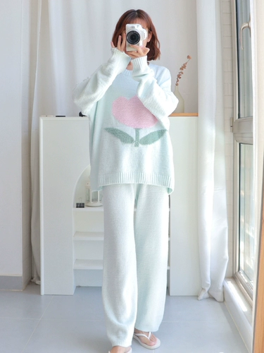 Демисезонная пижама, коралловый бархатный комплект