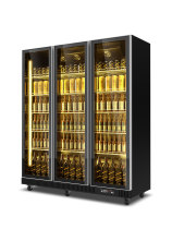 Great World Beer Display Cabinet Supermarket Convenience Store Fine Brewery Double Door Refrigerated Beverage Cabinet Commercial Net Red Wine Bar Freezer