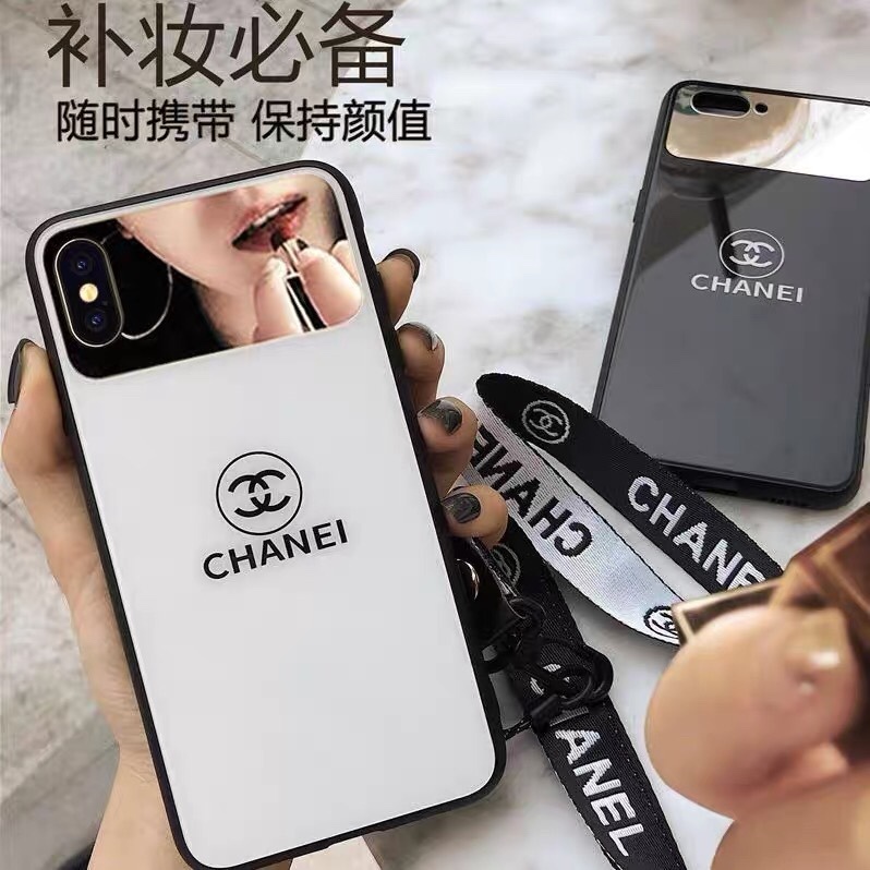 Suitable for iPhone Apple 16Promax Tempered Glass Makeup Mirror Mobile Phone Protective Case 14Pro Couple X New Model 13