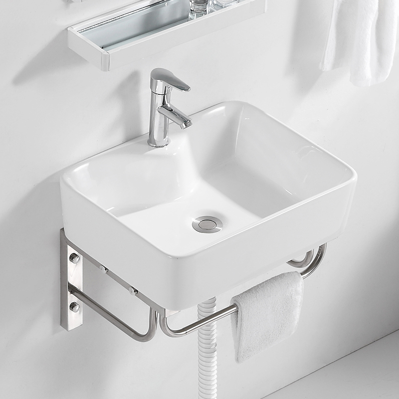 Wall-Mounted Washbasin for Small Apartments, Balcony Use, Mini Household Washbasin, Single Basin Cabinet Combination, Bathroom Sink