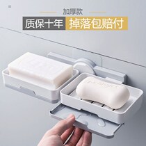 Toilet with hook strong suction cup soap holder wall hanging drain large holder non-punched soap box double layer