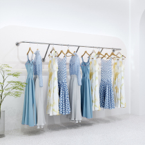 Clothing display shelf childrens clothing for men and women shop wall landing the bending stainless steel floor-to-ceiling hanger