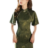 Новая старая Шанхайская перевернутая большие рукавы Cheongsam Summer улучшенная девочка темперамент молодой ежедневной ниша ретро -республика