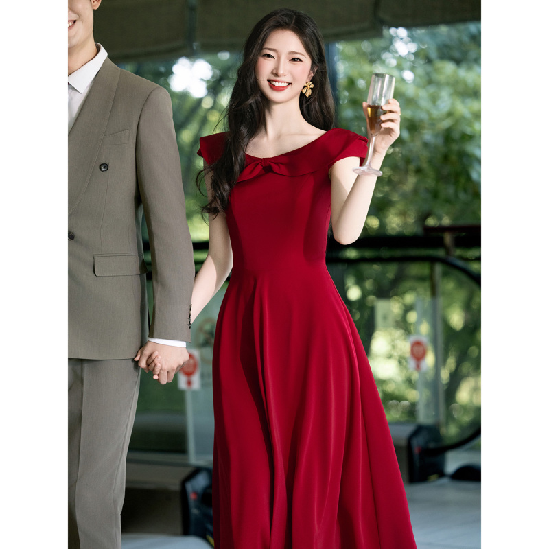 Engagement Dress 2026 New Style Petite Bride Homecoming Casual Dress Toast Dress Can Be Worn Daily Red Dress Engagement Dress 2026 New Style Petite Bride Homecoming Casual Dress Toast Dress Can Be Worn Daily Red Dress