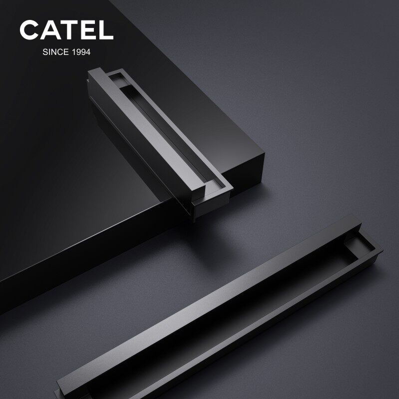 Carte matt black tatami invisible handle moving door embedded buttoned hand concealed drawer concealed handle cabinet door handle