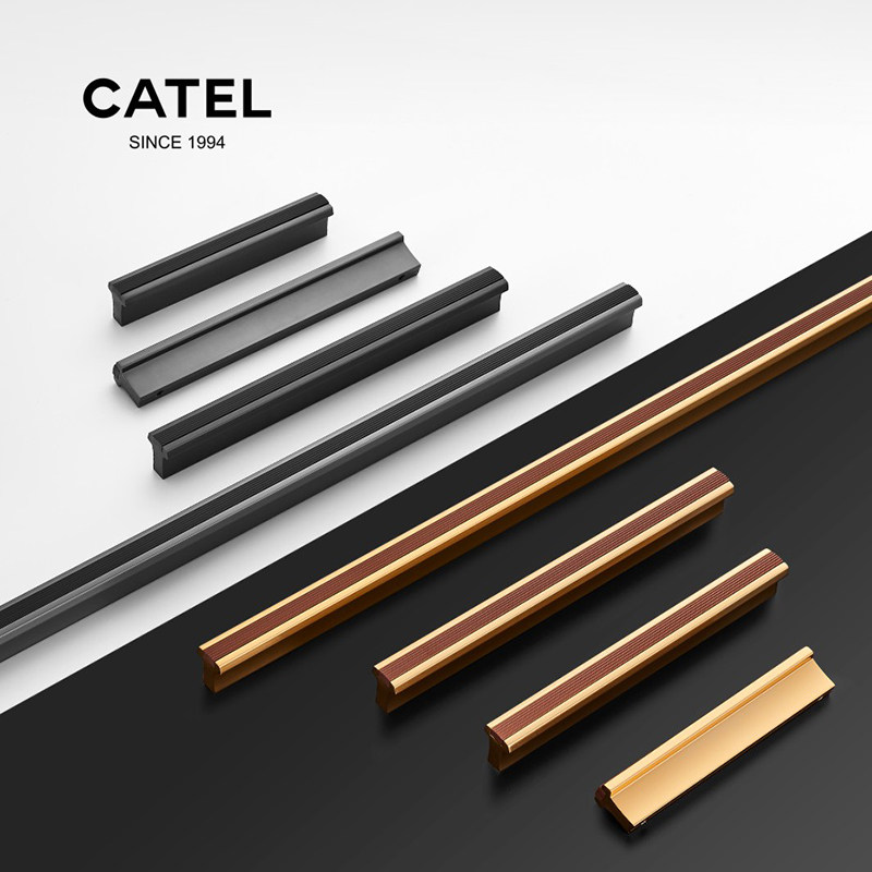 Carter Cabinet door drawer lengthened handle T-type Wardrobe Modern simple high-end luxury double color handle custom