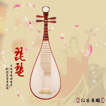  Wangs pipa musical instrument Beginner introduction Boutique mahogany shell carving professional examination chicken wing wood pipa national musical instrument