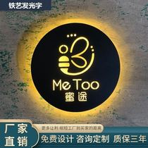  Logo custom signboard door stainless steel boundless advertising word mini light box production electronic signboard creative lighting