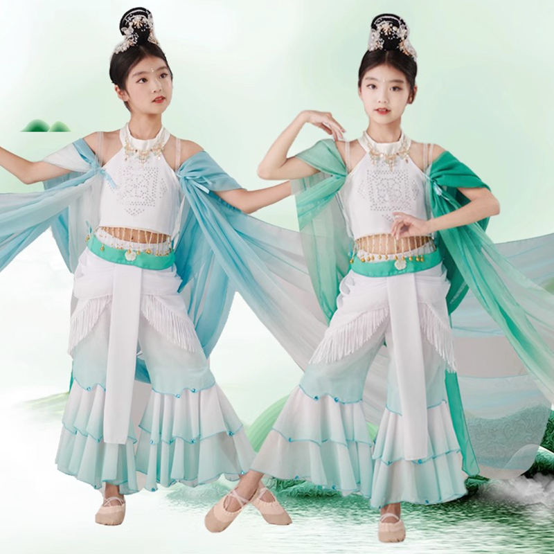 Dunhuang Lingbo Fairy Dance Costume Performance Outfit, Same Style as Wu Ling'Er, Transformed into a Child, Flying Performance Costume