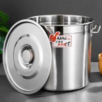 Stainless steel barrel Round barrel large capacity water storage tank Zhenzhi 304 extra thick thickened composite steel with cover three-layer household