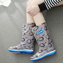 Rain Shoes Woman High Cylinder Water Shoes Long Cylinder Rain Boots Water Boots Anti Slip Plus Cotton Adults Water Boots Rubber Shoes Autumn
