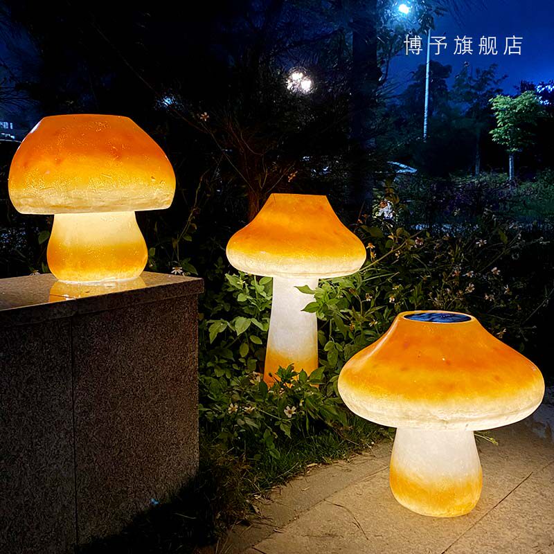 Solar mushroom lamp outdoor waterproof garden lawn lamp garden villa landscape decoration lighting project sketch lamp