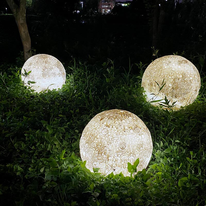 Courtyard Lawn Outdoor Garden Pool Balcony Decoration Landscape Moon Lamp Atmosphere Arrangement Ball Moon Charging Lamp