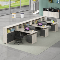Guangzhou Finance Desk Sub Office Working position 4 Peoples office desk and chairs Combined office furniture
