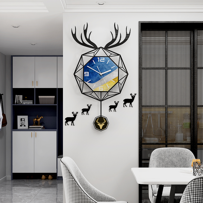 Nordic Modern Décor Nets Red Hanging Clocks Living Room Home Profile Light Lavish Watches Fashion Clock Art Atmospheres