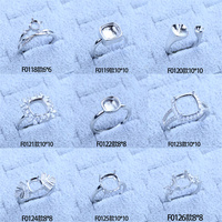 S925 silver plated fat square Huazi ring holder 8*8 10*10 nail art diamond k9 Japanese and Korean simple diy ring holder