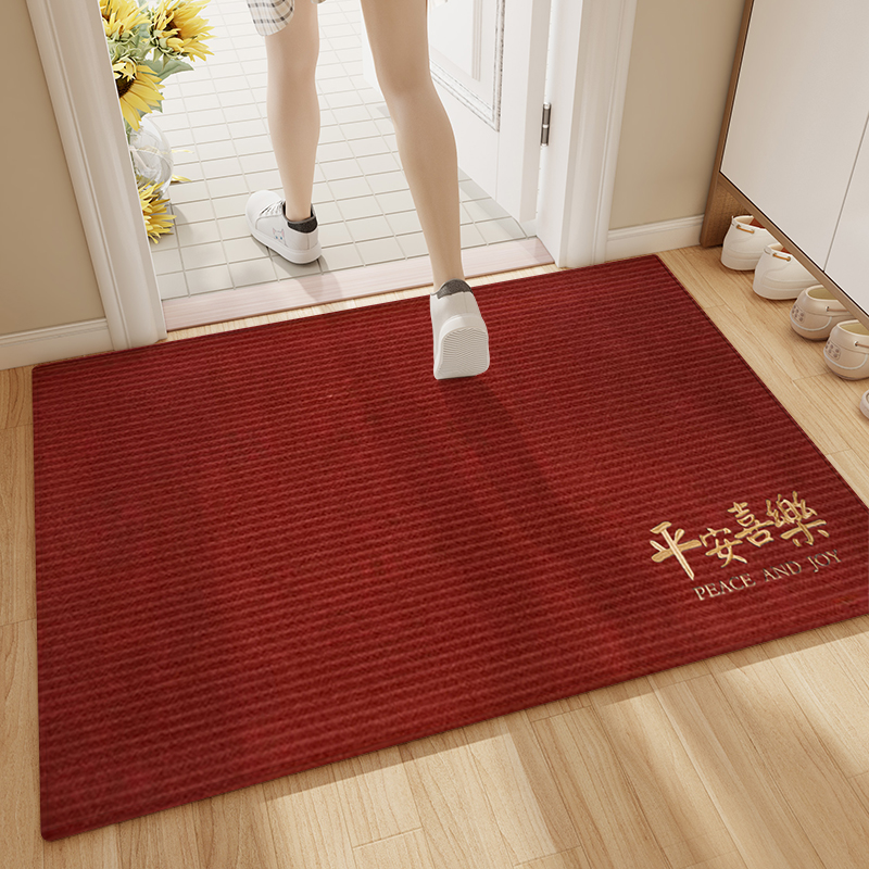 赤い玄関マット ヴィラ玄関ドア 外装ドアマット 家庭用ほこり除去 滑り止め 洗える 汚れ防止 足元マット カーペット