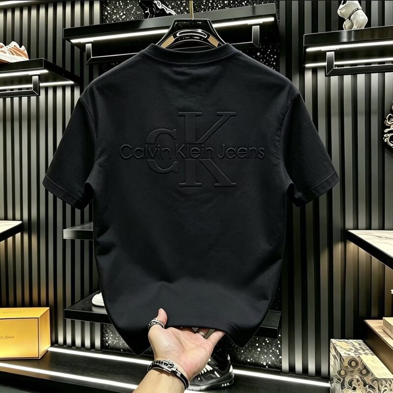 2026 New Men's Short-Sleeved T-Shirt Slim Fit Half-Sleeve Embossed Couple T-Shirt Unisex Clothing Casual Trendy White Top 2026 New Men's Short-Sleeved T-Shirt Slim Fit Half-Sleeve Embossed Couple T-Shirt Unisex Clothing Casual Trendy White Top