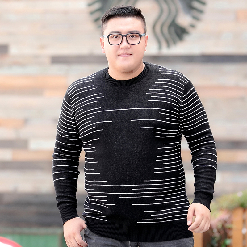 Chất béo mùa đông quần áo bông lỏng thường lớn sân knitsweater chàng béo đầu tăng chất béo áo len nam nhấn triều Sidon đáy