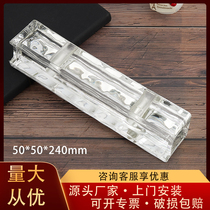  Glass brick Hot melt perforated silver-plated long transparent square glass partition Crystal brick bar bar translucent curtain wall landscape wall