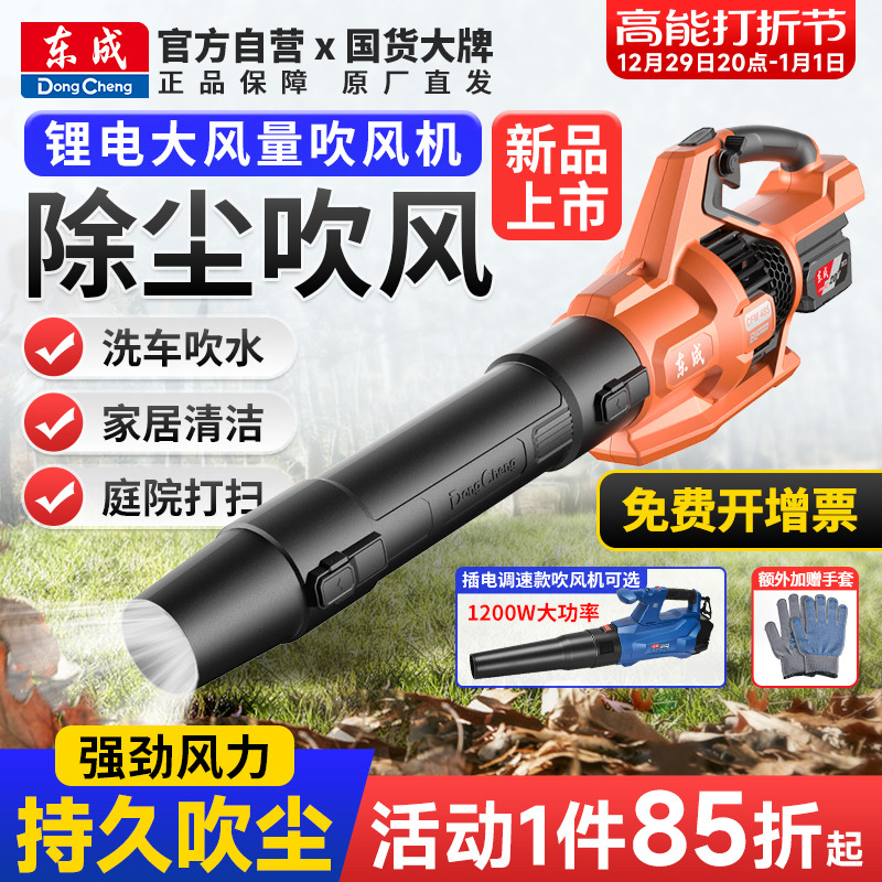 Dongcheng Hairdryer High Power Industrial Blown Dust Dust Removal Lithium electric blow ash blower blowing water suction snow blower-Taobao