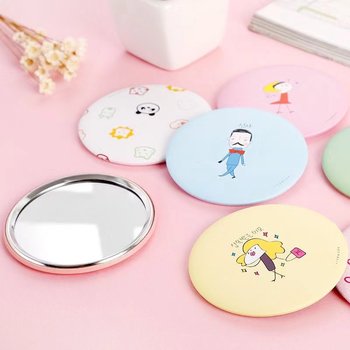 Korean ins cartoon cute mirror hd sweet makeup mirror portable mirror female mini small round mirror