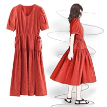 European and American Wind Pregnant Women Summer Dress Dress 2021 New Summer Herben Long Dress Superior Summer Skirt Mesh Red Suit