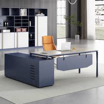 Office Furniture Boss President Desk Blue Manager Station Big Bandae Office Single Table And Chair Cabinet Combination