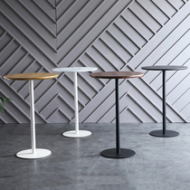 Nordic bar table light luxury simple round bar table small apartment home balcony wrought iron high table solid wood high table