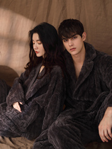 Lovers pyjamas Coral Suede Autumn Winter style Thickened Warm Flannel suede Men can wear two suits outside