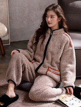Coral Suede Pajamas Lady Autumn Winter Style 2021 New Flannel Winter Thicken Plus Suede Lady Suit