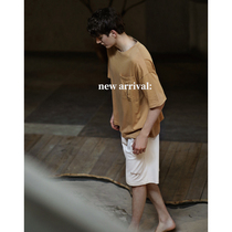 Mens pajamas summer cotton short sleeve thin casual home clothes summer cotton can be worn loose two-piece suit