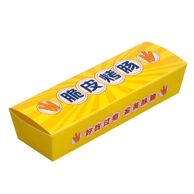 Crispy Banana Packaging Box, Thickened Take-Out Box for Delivery Services, Disposable, No-Fold, Oil-Proof Snack Packaging Paper