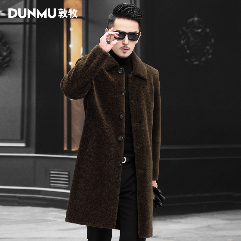 New Style Lamb Fur Integrated Coat, Sheep Shearling Men's Mid-Length Coat, Leather Jacket, 100% Wool Fur, Winter New Style Lamb Fur Integrated Coat, Sheep Shearling Men's Mid-Length Coat, Leather Jacket, 100% Wool Fur, Winter