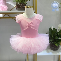Children rehearsas pure cotton girl ballet dancer dress dance suit Chinese dance test class dress fluffy yarn dress