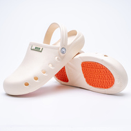 Giày Croc mùa hè mềm mại dành cho bác sĩ và y tá nam nữ đế phẳng chống trượt màu trơn kích thước lớn dép mềm mại và thoải mái dep le nu cao cap