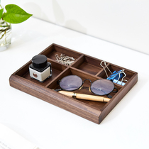 Black walnut key storage box Entrance key box Log solid wood storage box Mobile phone jewelry stationery sundries