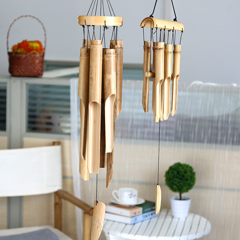 Chinese Style Bamboo Wind Bells Hanging Accessories Creative Accessories Handmade Bamboo Wind Bells Bamboo Tea Room Hotel Decoration 2022 New